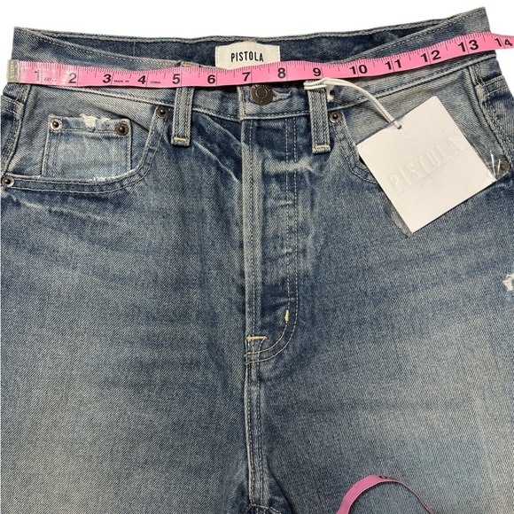 Pistola Women’s Cassie High Rise Jeans Blue Distressed Straight Size 26 NWT - Picture 11 of 11